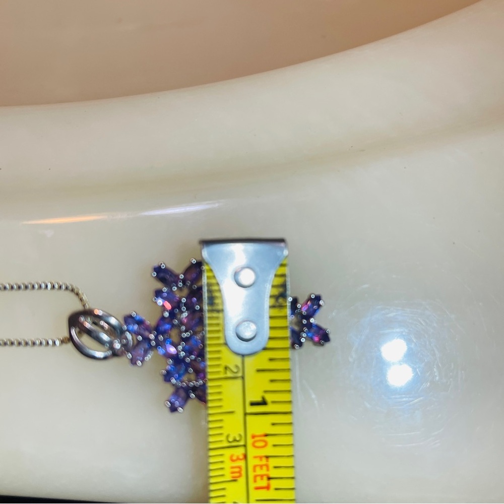 ✝️Beautiful Oval Cut Amethyst 925 Sterling Silver Magnetic Clasp Cross Necklace! - Picture 7 of 15